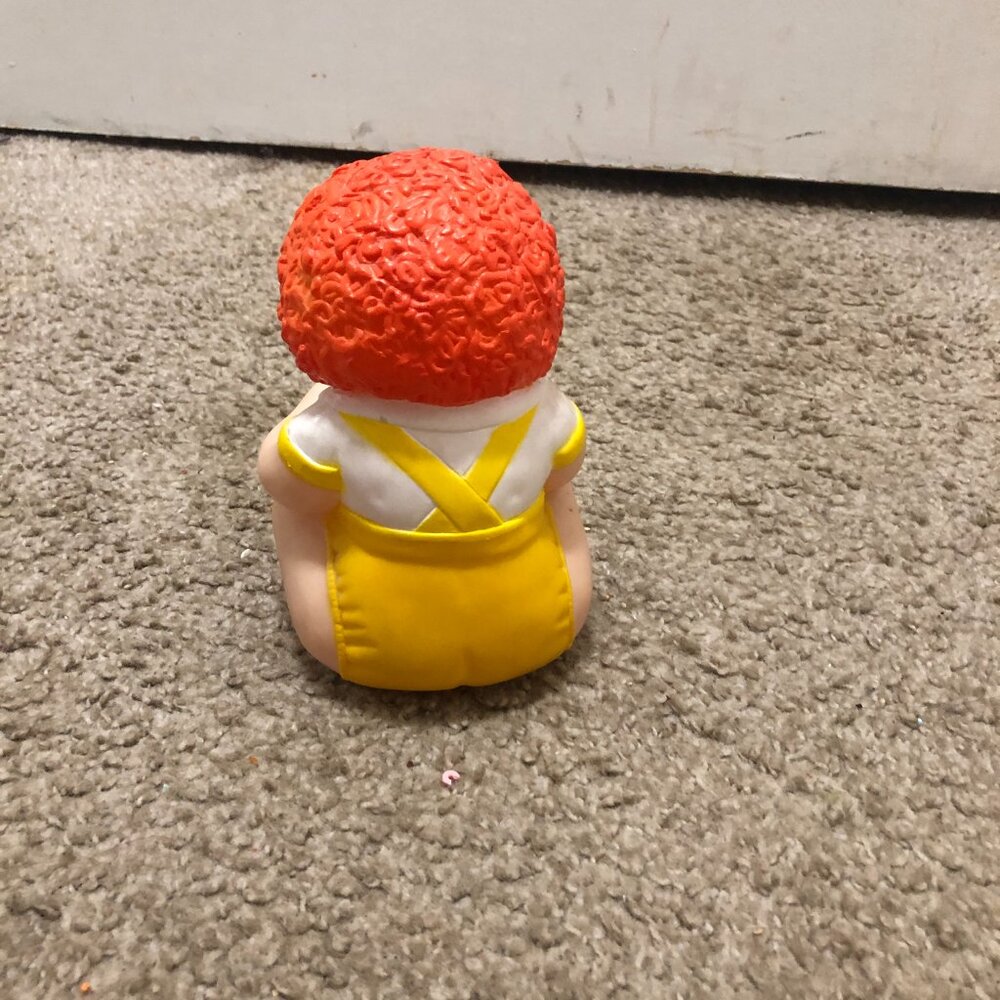 VTG 1983 Cabbage Patch Kids Piggy Bank Orange Hair Blue Eyes Plastic w/Plug - 6" - Picture 4 of 6